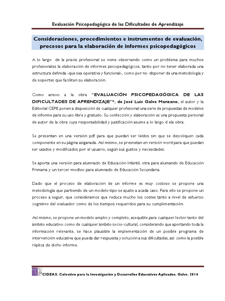 Infomes guía.pdf | Inteligencia | Evaluación