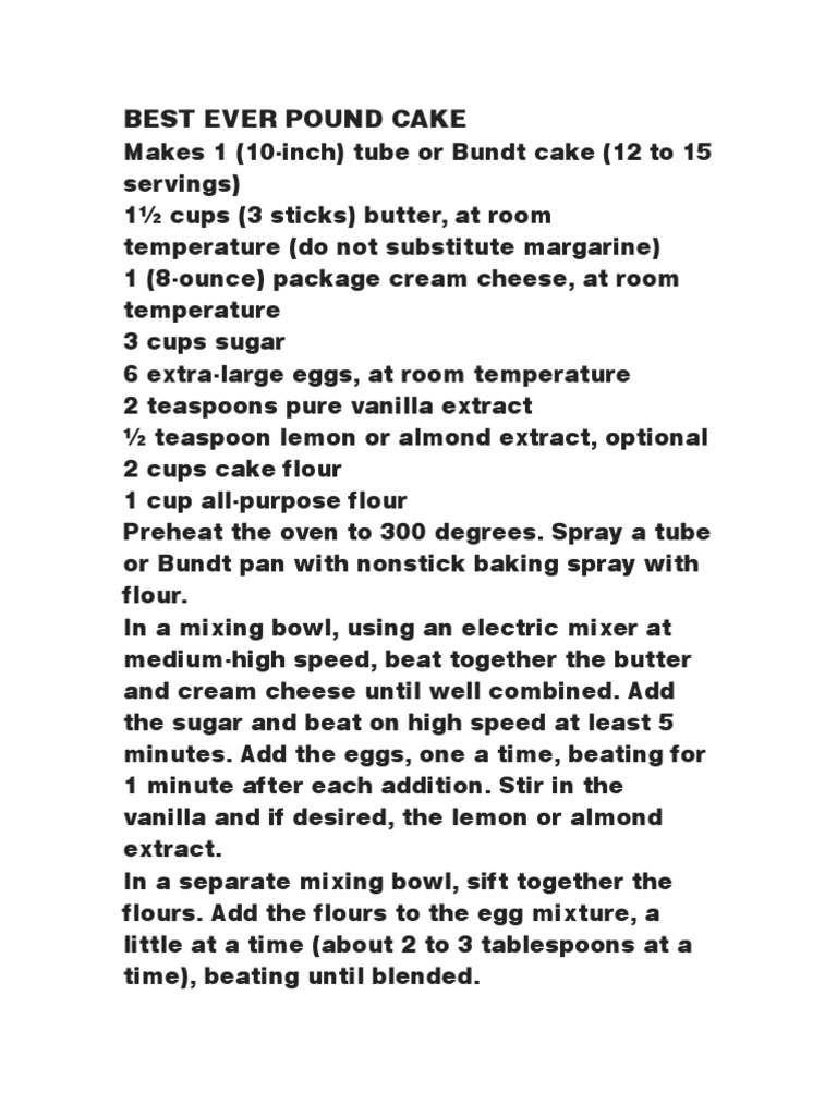 Best Poundcake Ever | PDF