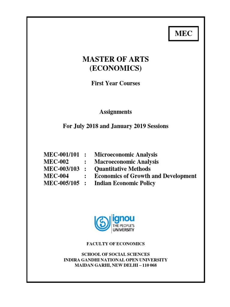 MEC 1st Year 2018-19 English-Final PDF | PDF | Economic Equilibrium ...