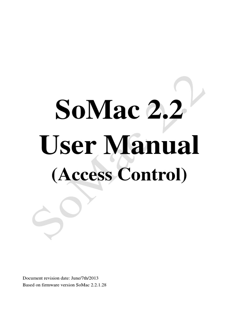 SoMac 2.2 User Manual for Access Control | PDF | Button (Computing ...