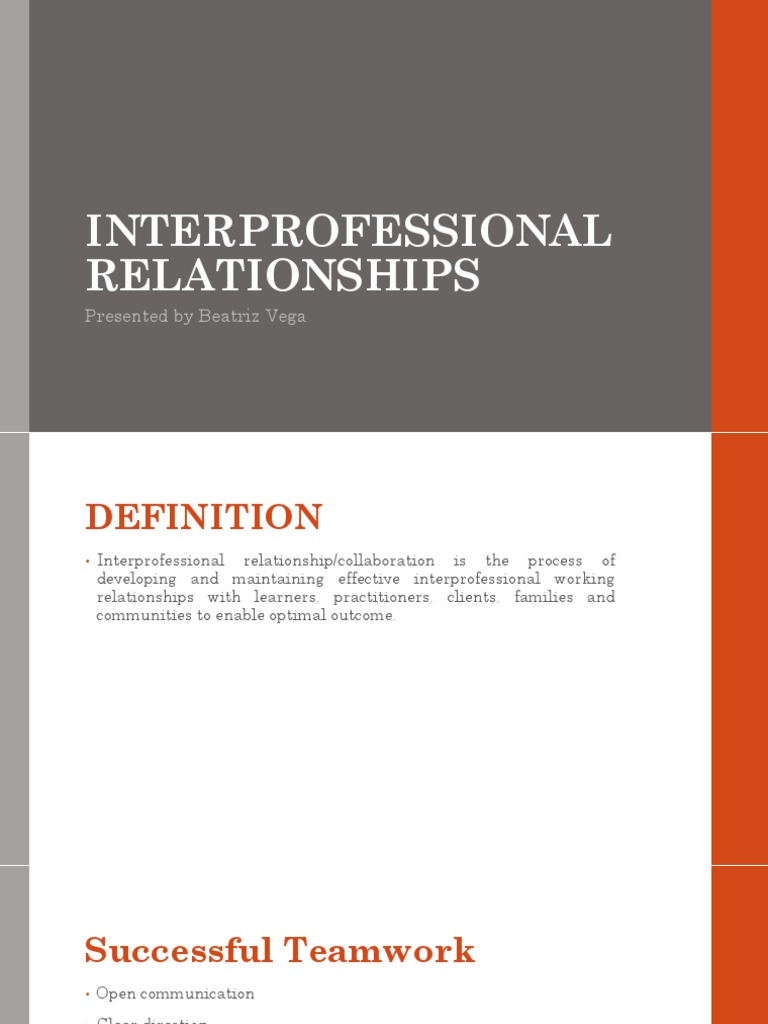Interprofessional Relationships Guide | PDF | Communication | Psychology