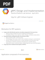 GRPC Design and Implementation: Stanford Platform Lab Seminar - April 2016 Vijay Pai - GRPC Software Engineer