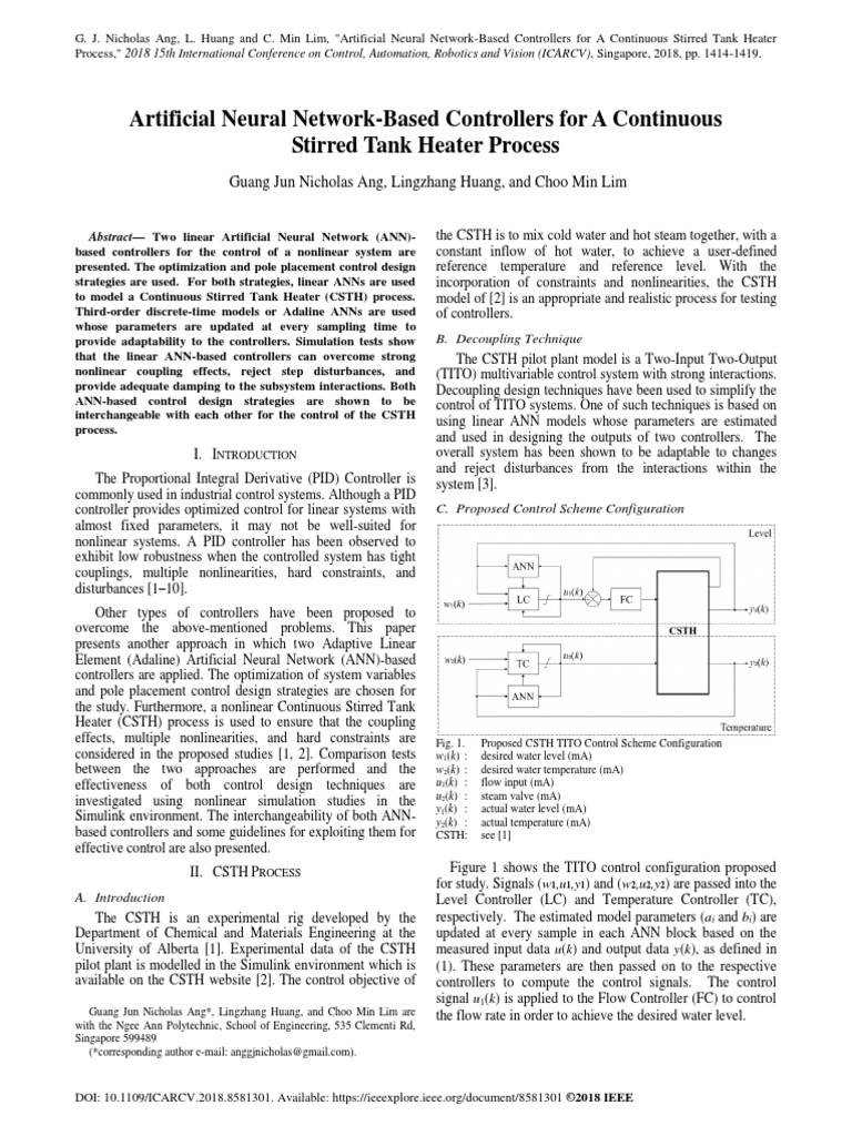 Artificial Neural Network-Based Controll PDF | PDF | Control Theory ...