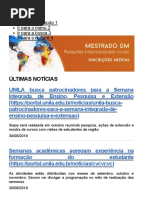 Página Inicial UNILA — Universidade Federal Da Integração Latino-Americana