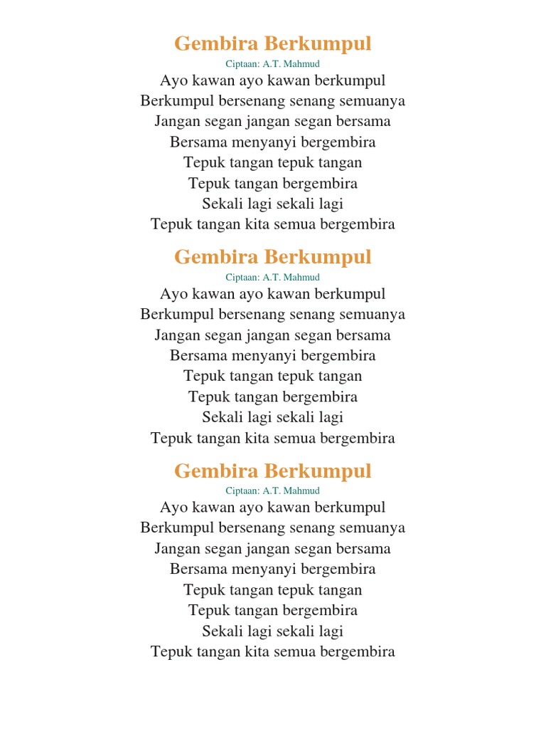 Lagu Gembira Berkumpul Pdf