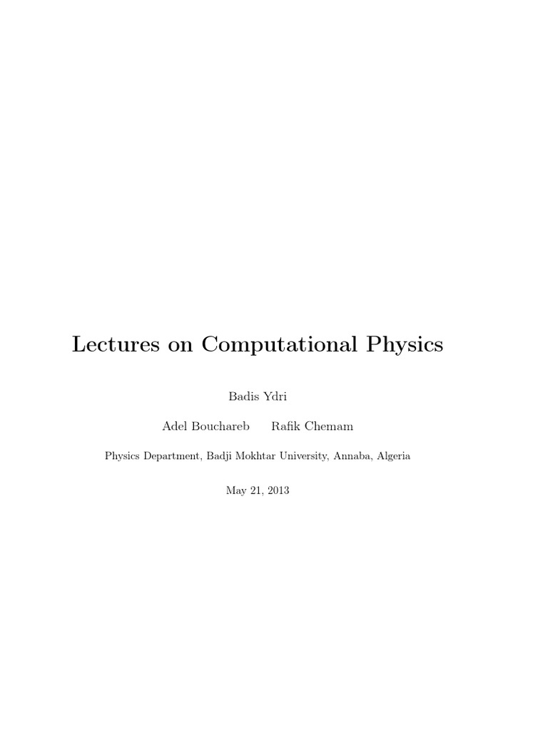 Computational Physics Essentials | PDF | Computer Simulation ...