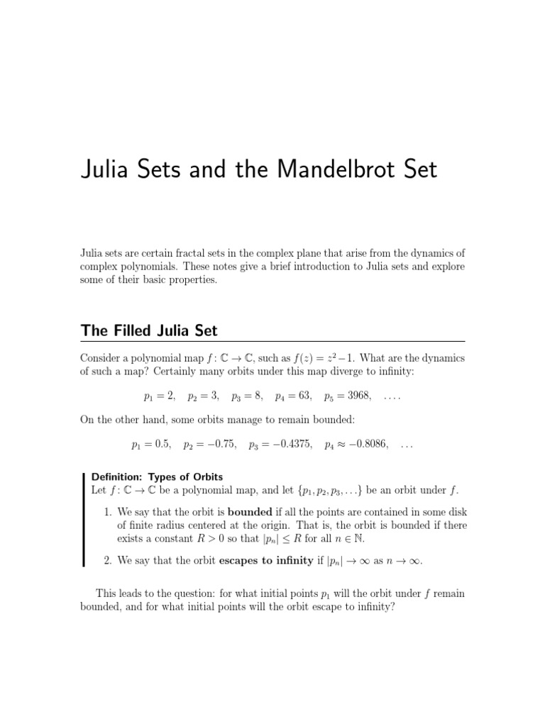 Understanding Filled Julia Sets | PDF | Curve | Space