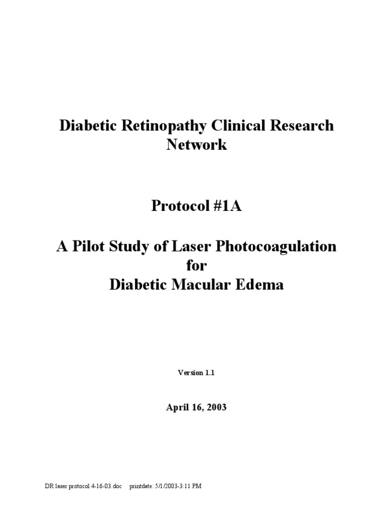 DR Laser Protocol | PDF | Diabetes Mellitus | Diabetes Management
