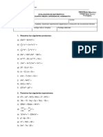 4 Medio Diferencial Prueba Ec Literales Factorizacion y Productos Notablee