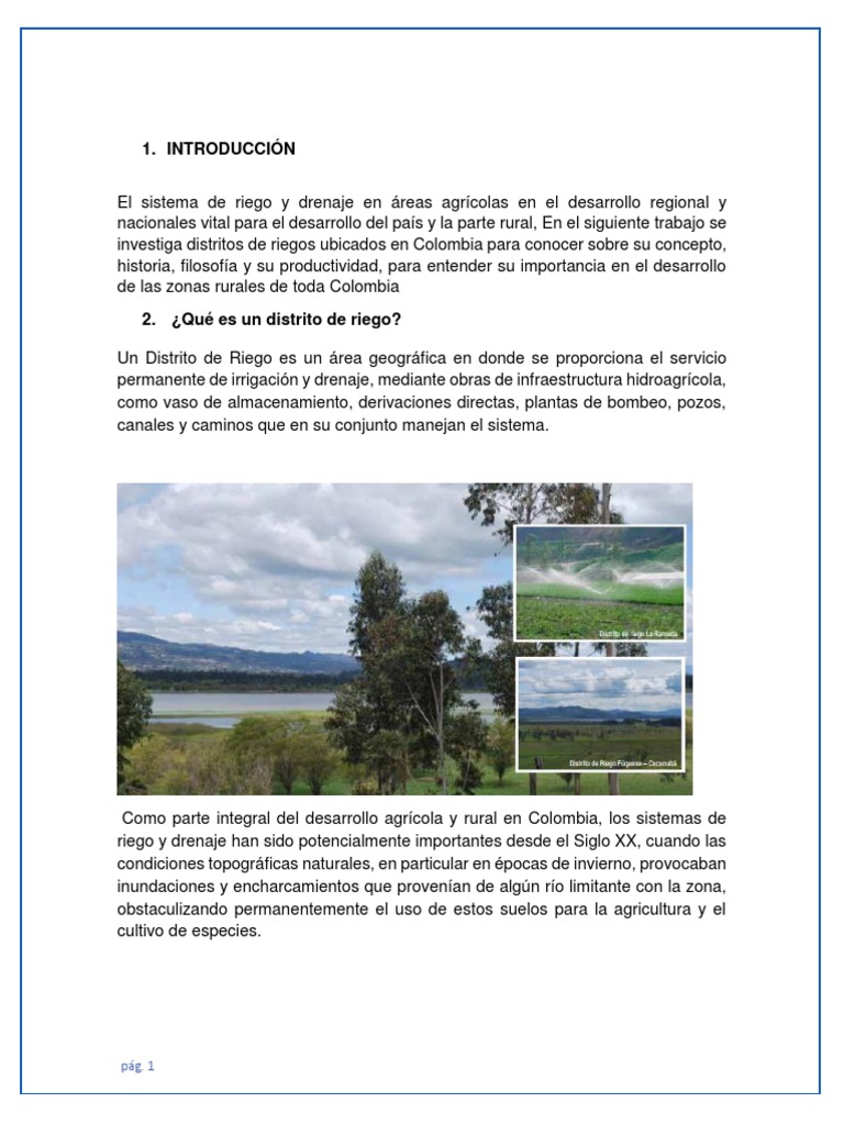 Distritos de Riego en Colombia | PDF | Riego | Bogotá