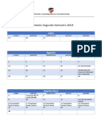 Calendario Segundo Semestre