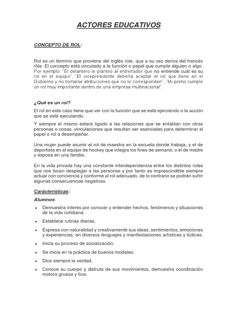 Definición de Actores Educativos | PDF | Idiomas