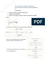 Cambio de Variable en Integrales Indefinidas