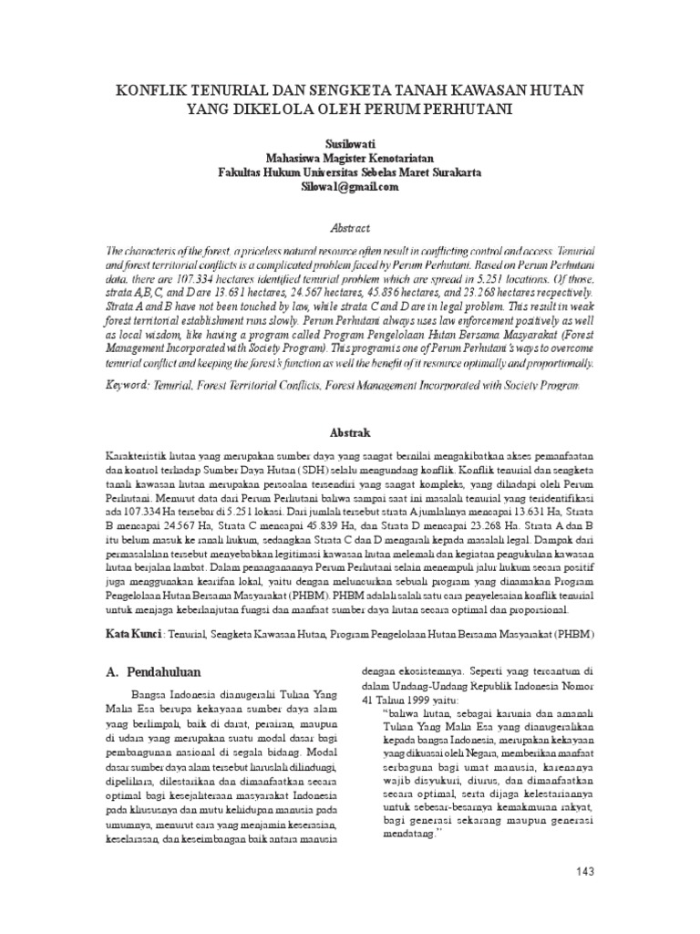 Konflik Tenurial Hutan Perhutani | PDF