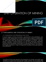 Unit Operation of Mining