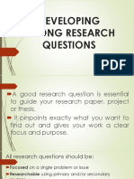 Developing Strong Research Questions Handout