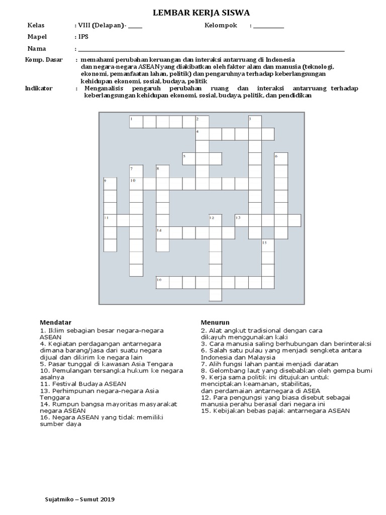 Lks 6 Ips 8 Tts Pengaruh Interaksi Asean Pdf