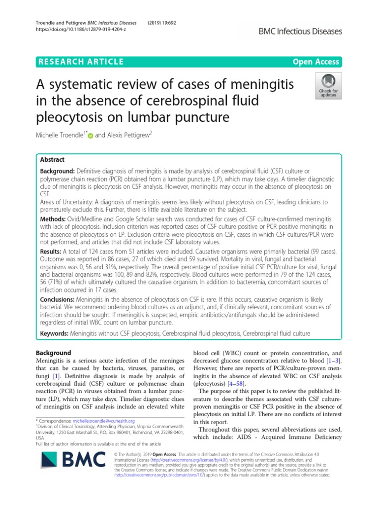 2019 Article 4204 | PDF | Meningitis | Cerebrospinal Fluid