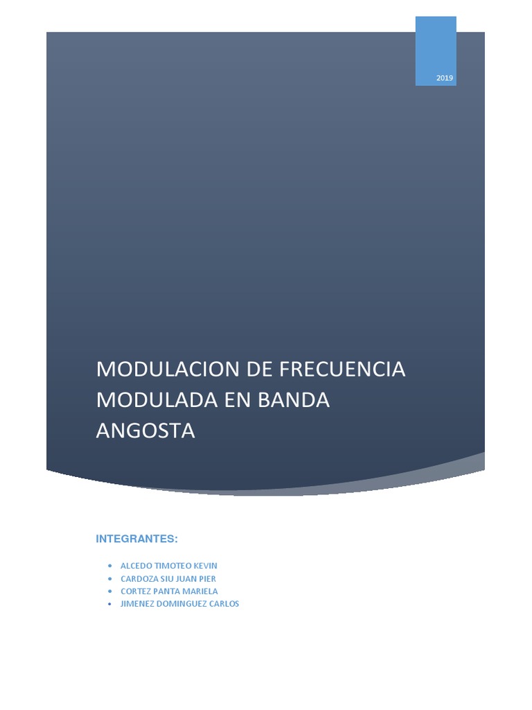 Modulación de Frecuencia en Banda Angosta | PDF | Modulación de ...