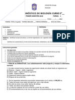 Prueba Diagnostico Biología 2° Forma 1