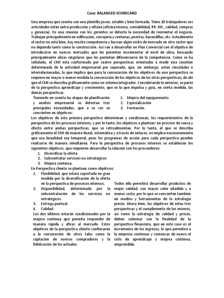 Estrategia de Balanced Scorecard para Empresas | PDF | Calidad ...