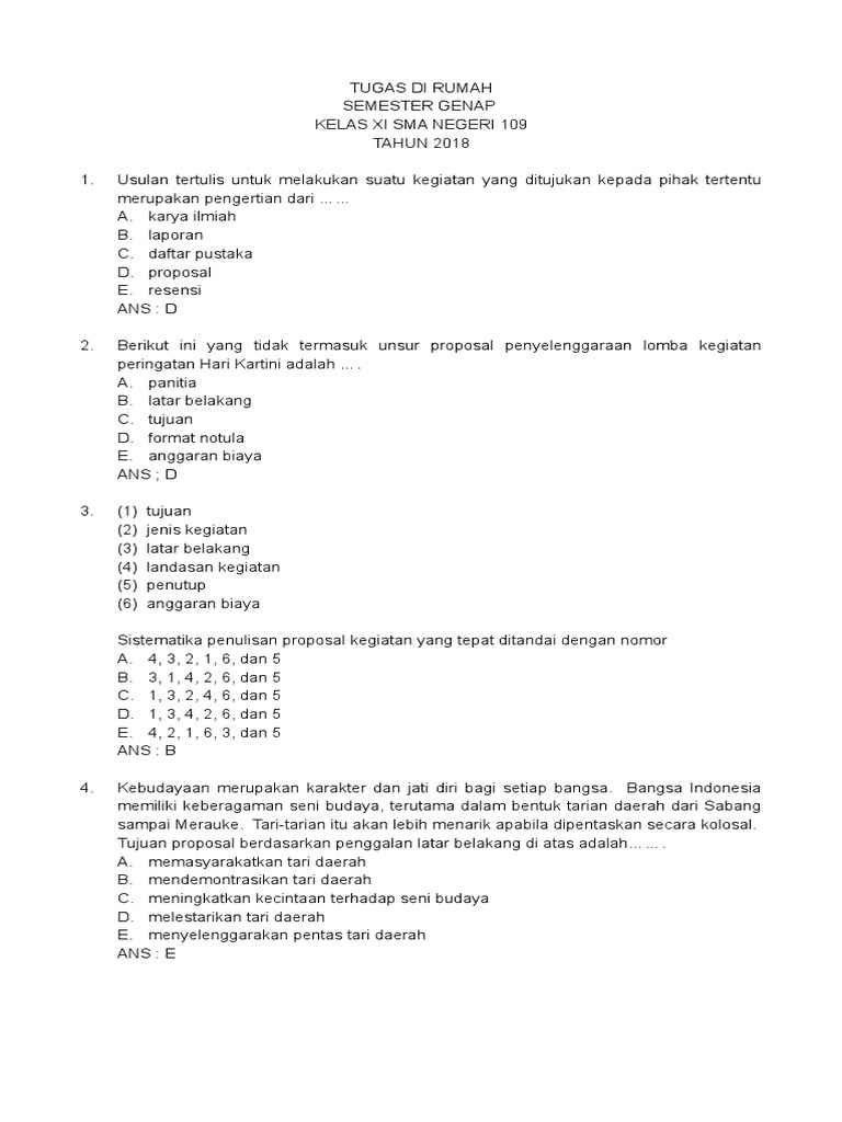 Soal Bahasa Indonesia Kelas Xi Pdf