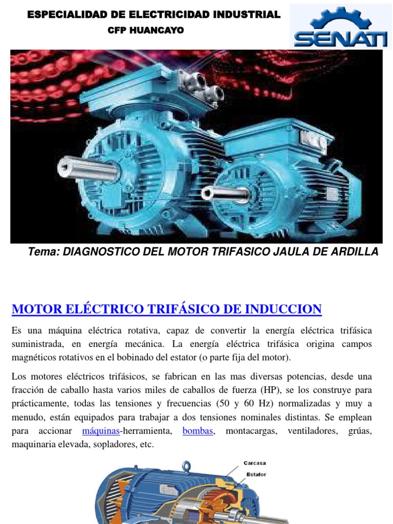 Vuelo Collar República Diagnostico de Motor Trifasico Jaula de Ardilla | PDF | Motor eléctrico |  Componentes eléctricos