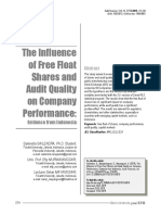 The influence of Free Float Share and Audit Quality on Company Performance