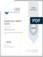 Nahum Isaac Gamero Acosta: Course Certificate
