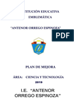 Plan de mejora Ciencia y Tecnología IEE Antenor Orrego