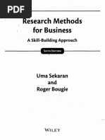 Research Methods For Business: Uma Sekaran and Roger Bougie