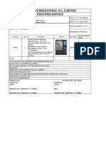 Gawa International Co., Limited Profoma Invoice