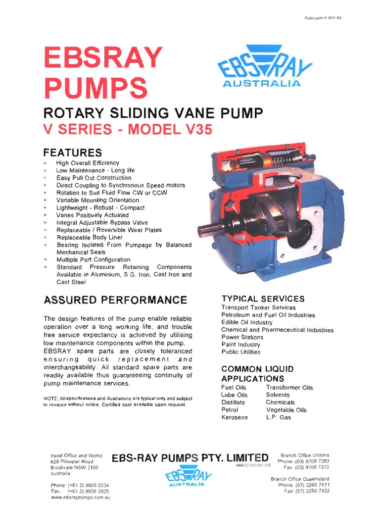 Installation, Operation and Maintenance Instructions for EBSRAY Pumps V ...