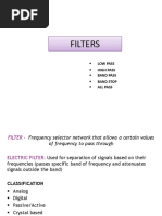 Filters: Low Pass High Pass Band Pass Band Stop All Pass