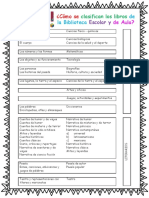 Clasificacion de Las Bibliotecas Escolares y de Aula