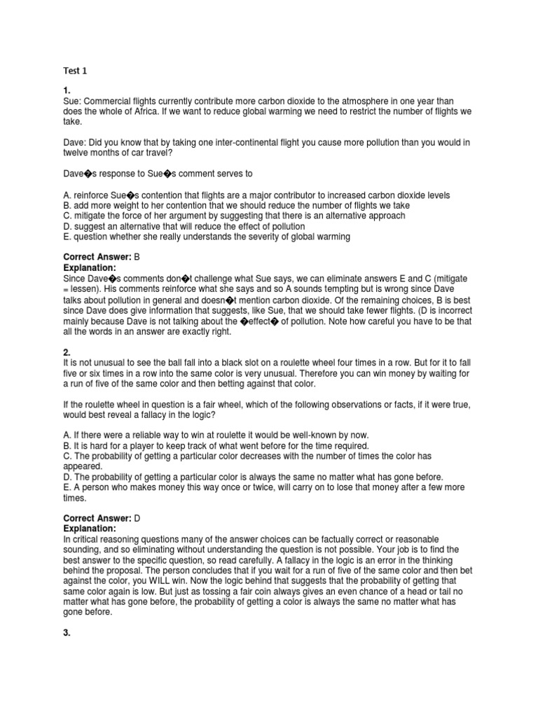 Critical Reasoning GMAT | PDF | Argument | Convenience Store