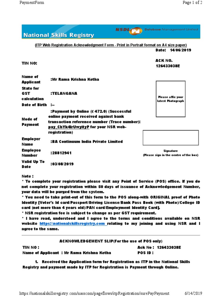 Nsr Id Card