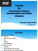 Mekelle Presentation On Contract Administration and Claims ECPMI