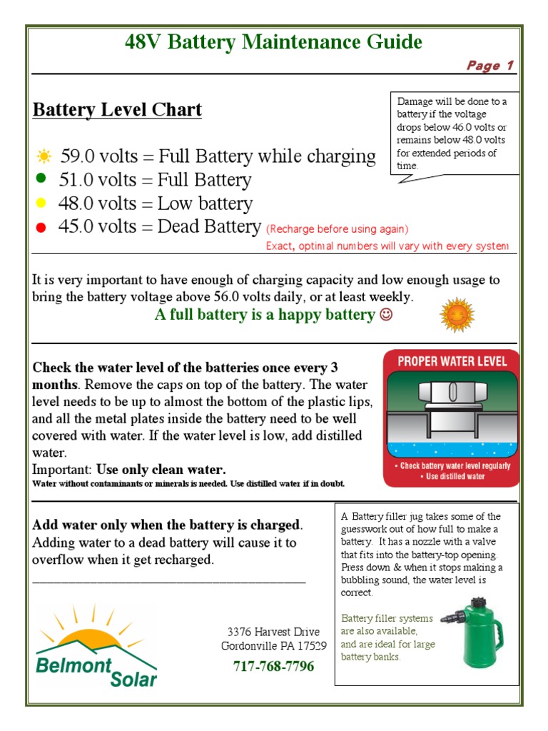 48V Battery Maintenance Essentials | PDF | Volt | Water