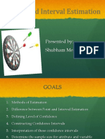 Point and Interval Estimation: Presented By: Shubham Mehta 0019