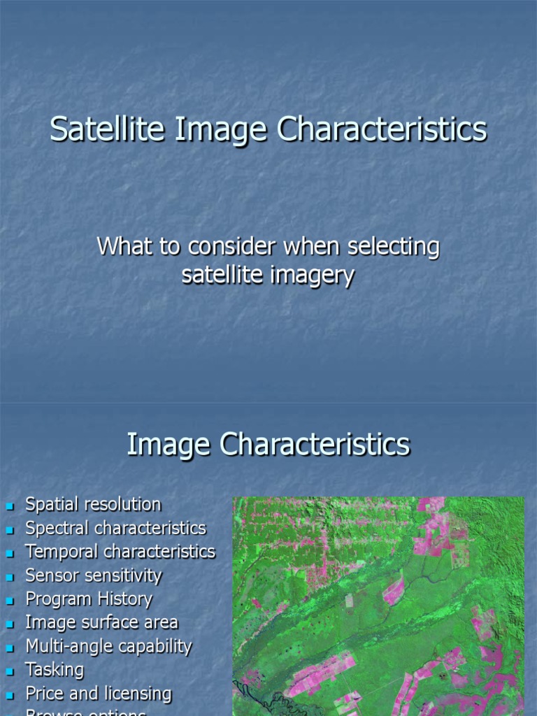 Key Characteristics of Satellite Imagery | PDF | Image Resolution | Lidar
