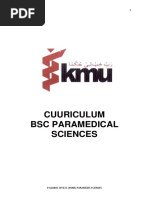 BSC Paramedics Curriculum 2012 PDF