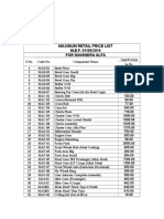 Maximum Retail Price List W.E.F. 01/08/2016 For Mahindra Alfa