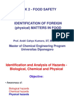 Week 2 Identification of Foreign (Physical) Matters in Food