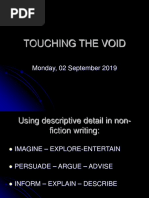 Touching The Void: Monday, 02 September 2019