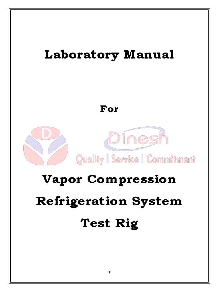 Vapor Compression Refrigeration Rig Guide | PDF | Refrigeration | Air ...