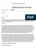 Three Tiers of Medical Device Process Validation Plans: Yeong-Lin Chen