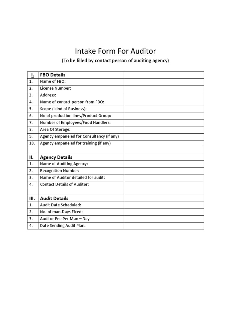 FSSAI Inspection Checklist and Other Forms PDF Hygiene Animal