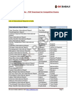 Airports in India - PDF Download For Competitive Exams