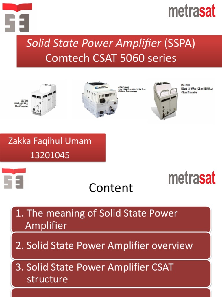Comtech CSAT 5060 SSPA Overview | PDF | Computers